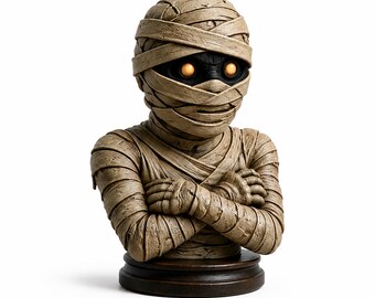 Busto de múmia em formato STL, impressão 3D para o Halloween