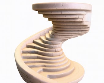 Spiral Staircase STL File – 3D Printable Modern Curved Stairs Model