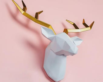 Archivo STL de cabeza de ciervo polivinílico