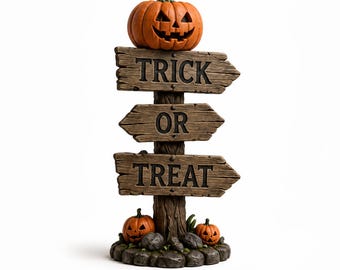 Placa de "Doces ou Travessuras" em St. Louis | Placa de Direção para o Halloween