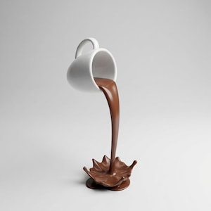 Floating Coffee Cup Optical Illusion Sculpture- 3D Printable STL File