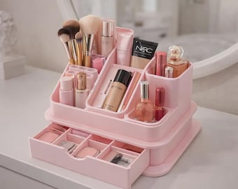 Archivo STL para imprimir en 3D de organizador de maquillaje / organizador de escritorio y tocador