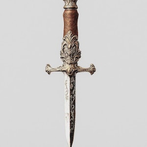 Modelo 3D de daga de fantasía ornamentada: archivo STL medieval (descarga digital)