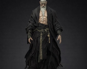 Archivo STL de guerrero musculoso encapuchado