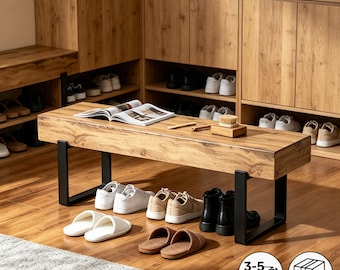 Banco de madera estilo granja de 59 pulgadas, banco versátil para interiores, ideal para el dormitorio y la entrada.