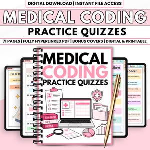 Quaderno di esercizi di codifica medica in formato PDF / Guida pratica alla codifica sanitaria / Materiale stampabile per lo studio della fatturazione medica / Download immediato