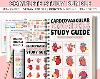 Cardiac Nursing Study Guide, Heart Disease Review Book, Cardiovascular Disorders Reference, Spiral Bound