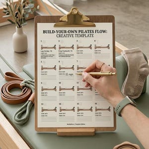 Planificador de clases de Pilates Reformer / Plantilla para crear tu propia secuencia / Hoja de planificación de clases para instructores / Rastreador de entrenamiento creativo de 18x24"