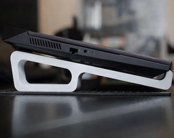 3D Printed Laptop Stand, Portable Computer Riser, Ergonomic Desk Accessory, Minimalist MacBook Holder, Lightweight Travel Tech Gift