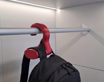 Closet Bag Hanger, 3D Printed Purse Hook, Backpack Storage Organizer, Wardrobe Accessories, Space Saving Holder, Minimalist Closet Hook