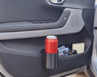 Clip On Car Cup Holder, Universal Auto Storage, Car Door Pocket Organizer, Minimalist Trash Bin, Durable PETG Bottle and Can Mount