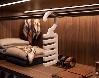 3D Printed Belt Hanger, Closet Organizer, Tie Rack Holder, Wardrobe Storage Solution, Space Saving Accessory, Mens Gift