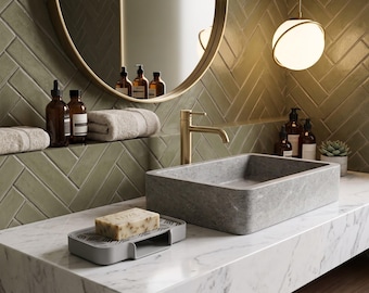 Soap Dish, Draining Soap Holder, Modern Bathroom Accessory, Geometric Soap Tray, 3D Printed Soap Rest, Sink Organizer