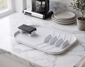 Pot Lid Holder, Spoon Rest for Kitchen Counter, Utensil Rest, Stove Top Organizer, Cooking Accessory, Kitchen Drip Pad, Spatula Holder