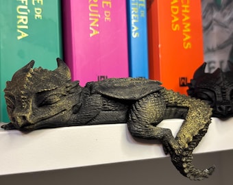 Cucciolo di drago addormentato - Decorazione per libreria