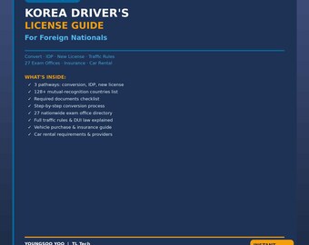 Korea Driver's License Guide for Foreign Nationals | License Exchange, New Application (PDF)