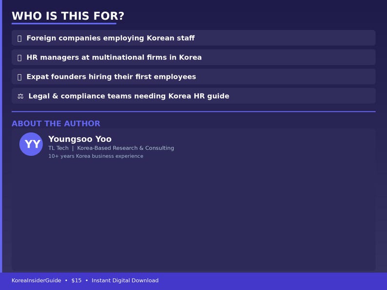 koreanischer Arbeitsrecht-Leitfaden für Ausländische Arbeitgeber (2026 PDF) | HR-Compliance, Entlassung, Visen Bild 5