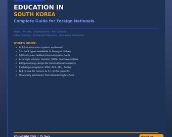 Guía del sistema educativo coreano para padres extranjeros / Explicación del plan de estudios de matriculación en academias privadas (Hagwon) / PDF