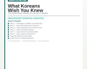 Guía cultural coreana para iniciados / Reglas no escritas y consejos de supervivencia que los coreanos desearían que supieras / PDF