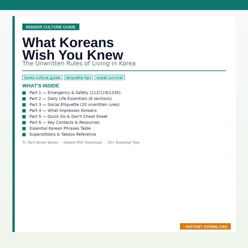 Przewodnik po kulturze Korei | Niepisane zasady i porady dotyczące przetrwania, które Koreańczycy chcieliby, żebyś znał | PDF zdjęcie 1