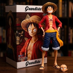 Ruffy Action-Figur 28 cm, One Piece Anime Figur, Veränderbares Gesichtsmodell, Multi Expression Ruffy Spielzeug, Manga Sammlerstück, Otaku Geschenk
