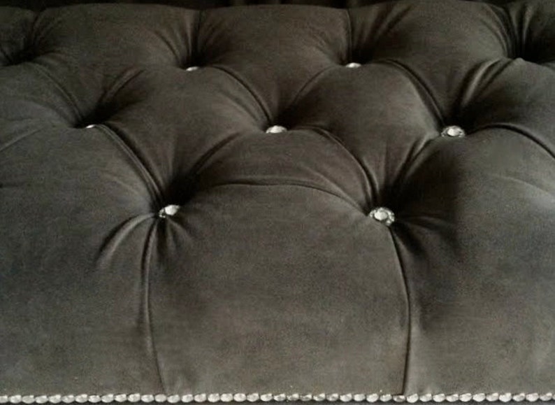 Crystal Button Tufted Velvet Headboard with Double Crystal Etsy