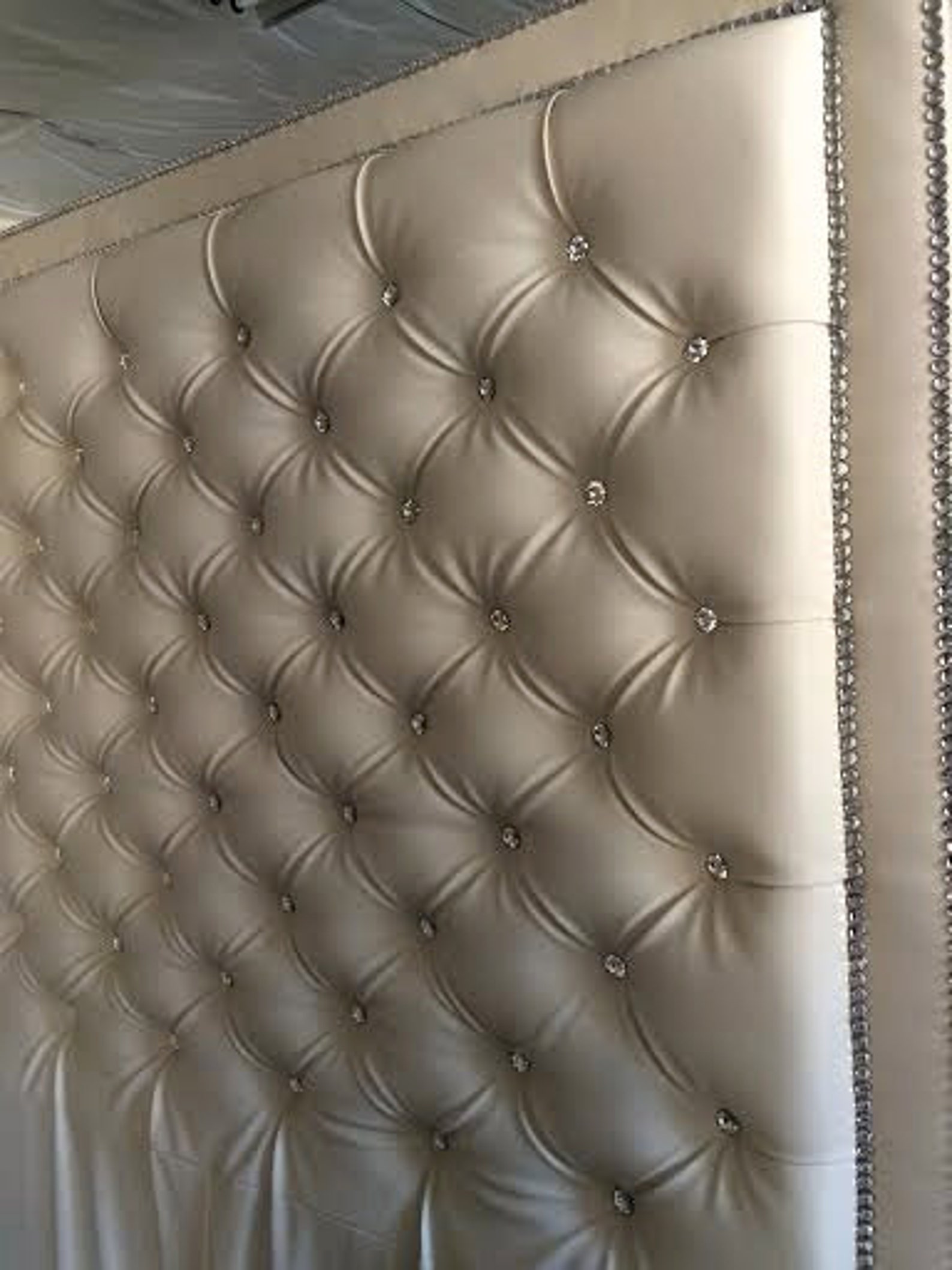 Tufted Headboard with Crystal Buttons and Crystal Border Etsy