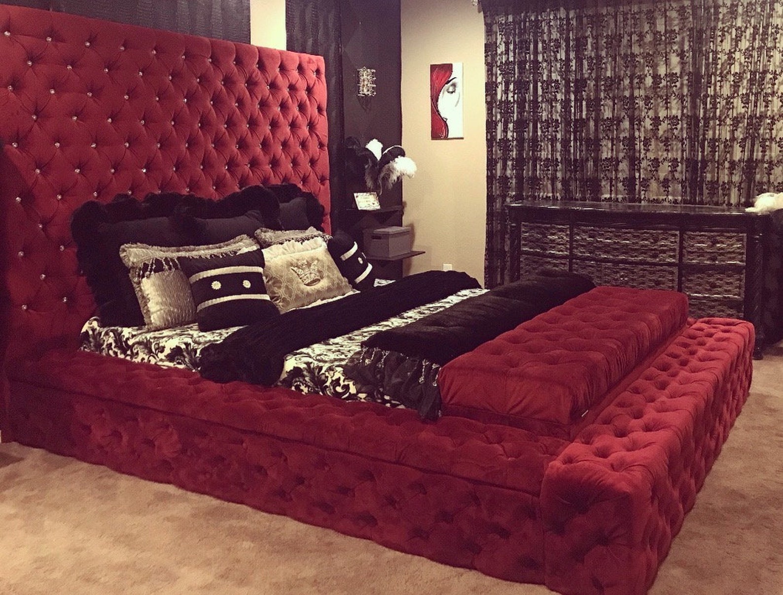 blackstone grand tufted platform bed with 10 mattress