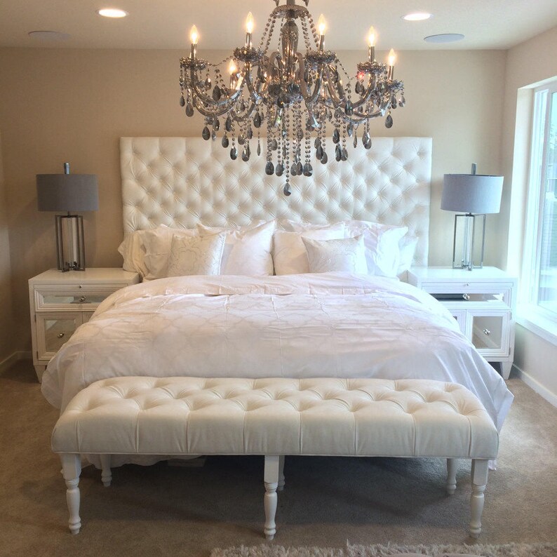 Extra Wide King Diamond Tufted Headboard And Bed Frame In Image 0