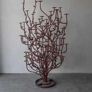 Artisan Made 8ft Iron Candelabra Tree Sculpture image 2