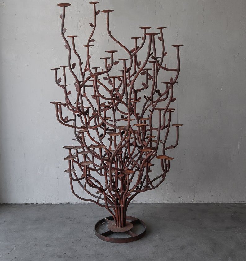 Artisan Made 8ft Iron Candelabra Tree Sculpture image 2