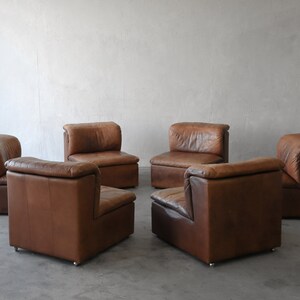 ON HOLD 1970's 6 Piece Modular Leather Sofa by De Sede image 3