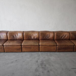 ON HOLD 1970's 6 Piece Modular Leather Sofa by De Sede image 5