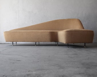 1950's Mid Century Italian Angled Sofa