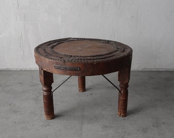 Antique Indian Bullock Cart Wheel Table