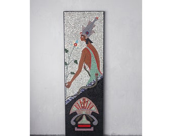 6.5ft Mid Century Egyptian Goddess Mosaic