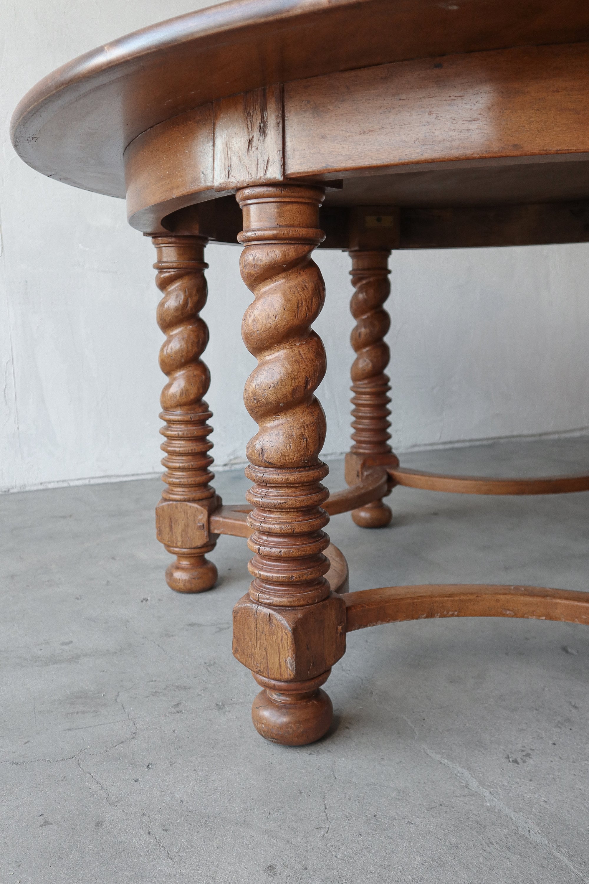 5ft Round European Walnut Barley Twist Dining Table Etsy