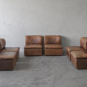 ON HOLD 1970's 6 Piece Modular Leather Sofa by De Sede image 1