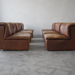 ON HOLD 1970's 6 Piece Modular Leather Sofa by De Sede image 7