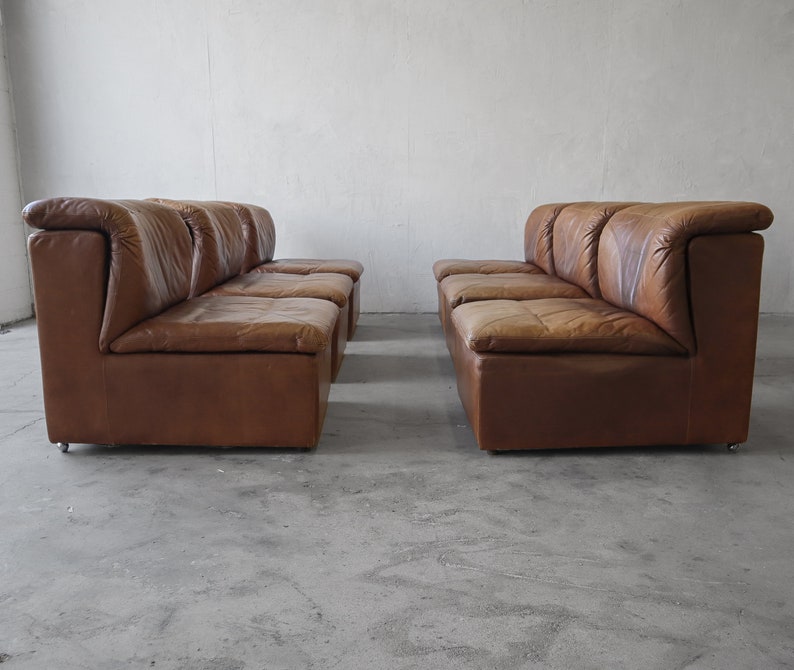 ON HOLD 1970's 6 Piece Modular Leather Sofa by De Sede image 7