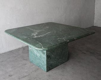 Post Modern Square Green Marble Dining Table