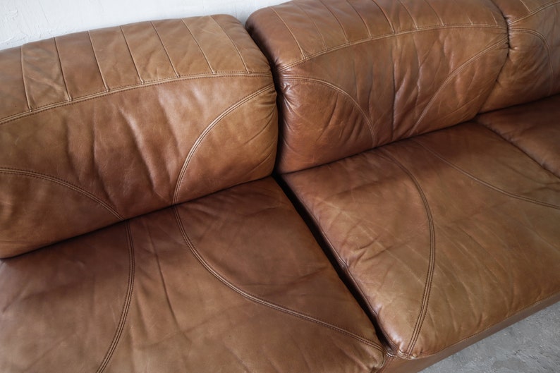 ON HOLD 1970's 6 Piece Modular Leather Sofa by De Sede image 8