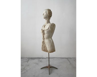 Antique 1920's French Female Art Bust Mannequin