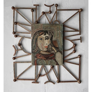 Brutalist Picasso Mosaic Style Wall Art image 1