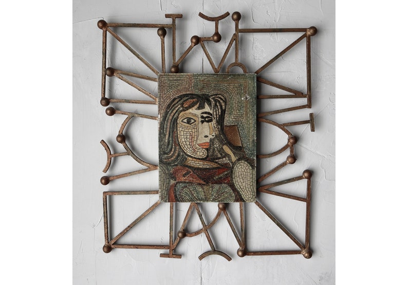 Brutalist Picasso Mosaic Style Wall Art image 1