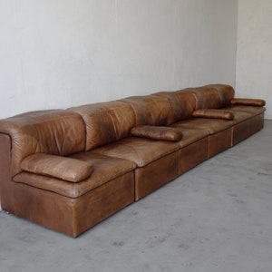 ON HOLD 1970's 6 Piece Modular Leather Sofa by De Sede image 6