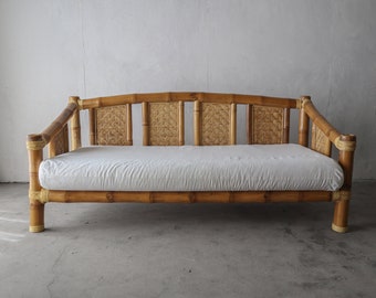 Vintage Oversized Bamboo Daybed Sofa