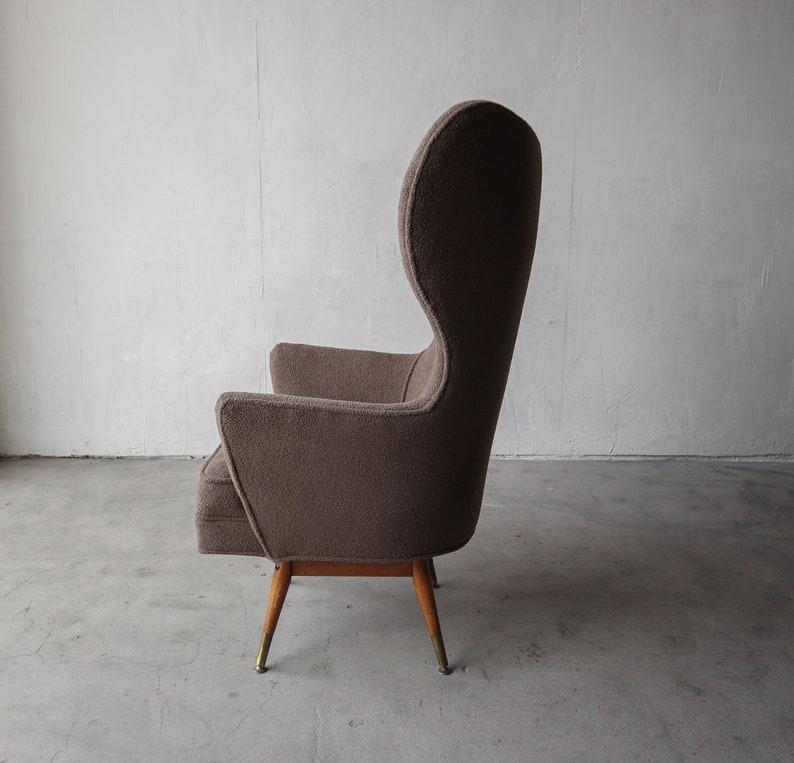 Mid Century Sculptural High Back Swivel Chair image 4