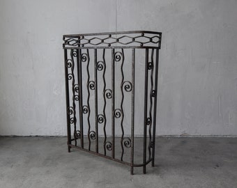 French Antique Forged Iron Fireplace Screen