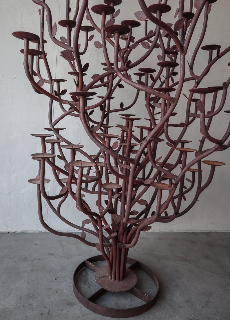 Artisan Made 8ft Iron Candelabra Tree Sculpture image 3